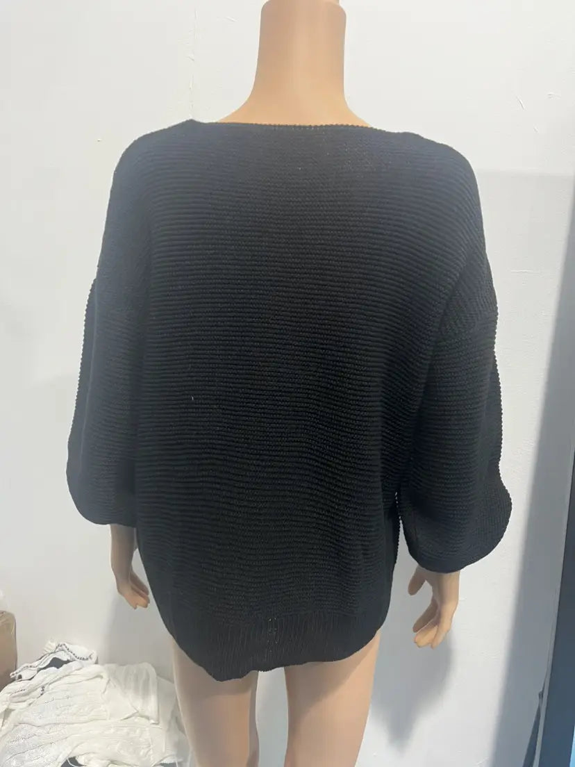 Hädas akrüül pulloveri kampsun lahtise kellukese varruka Crewneck Women’s Top