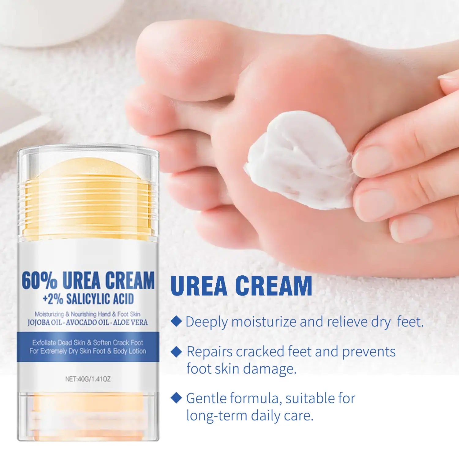 Moisturizing Foot Cream with Aloe Vera Jojoba and Avocado Oil for Dry Skin