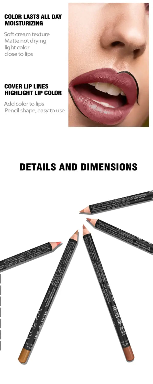 Long Lasting Lip Liner Pencil for Smooth Definition and Enhanced Color