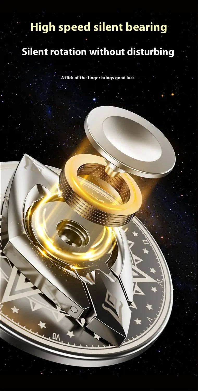 Ice Snow Palace and Night Moon Fingertip Gyro Magnetic with Rotating Fastened Ring