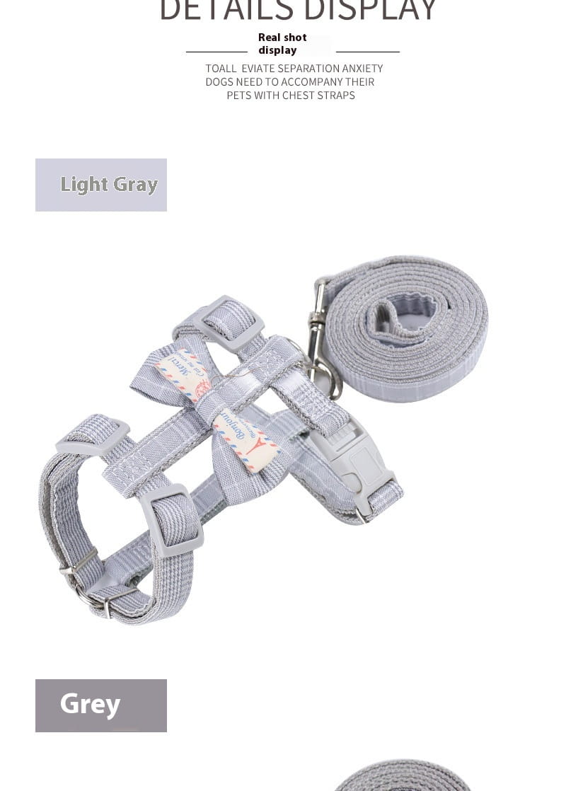 Small Dog Leash Adjustable Nylon Pet Lead for Puppies Gray Green Pink