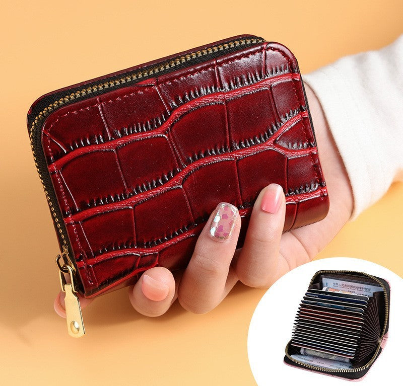 Crocodile Print Multi-functional Anti-degaussing Multi-card Retro Bank Card Bag - Crocodile Print Card Pack