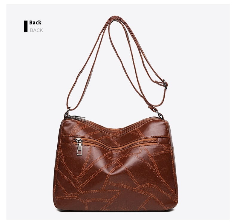 Mála Eagraí Suitcase Leathar PU le póca zipper le haghaidh taistil agus stórála