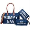 3-piece Portable Bag Set For Moms On Trips - Navy Blue