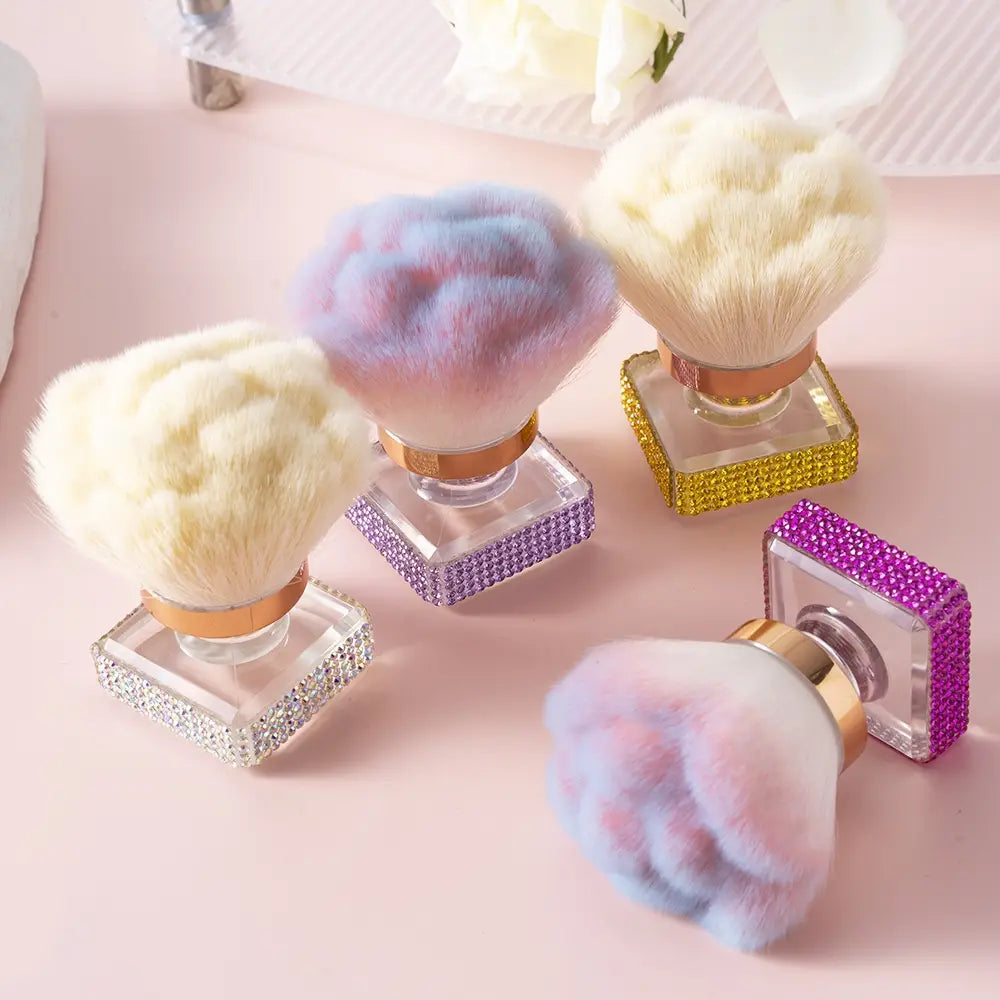 Peria de machiaj de strasuri colorat de cristal de lux Instrument cosmetic