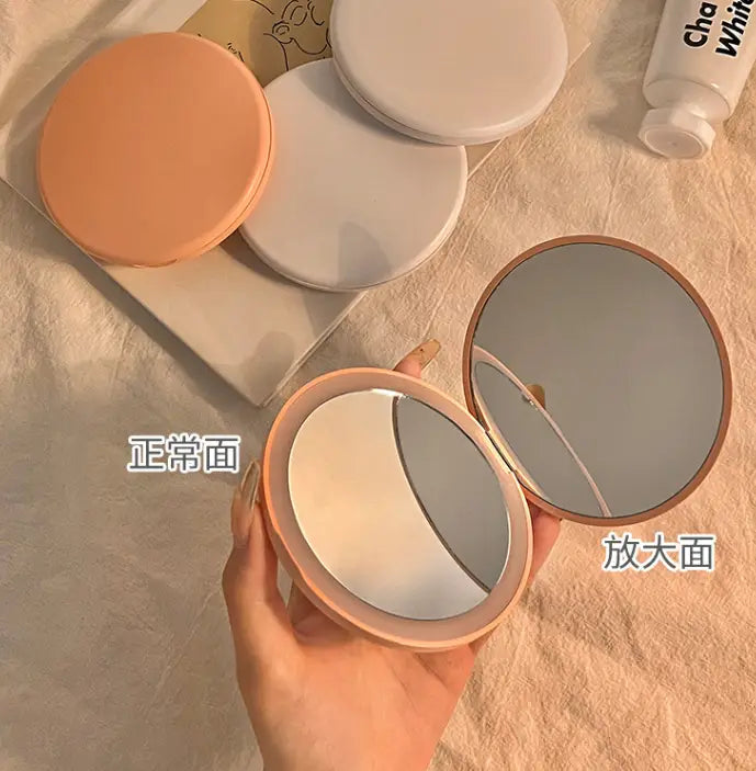 Portable LED Makeup Mirror with USB Charging and Warm White Light