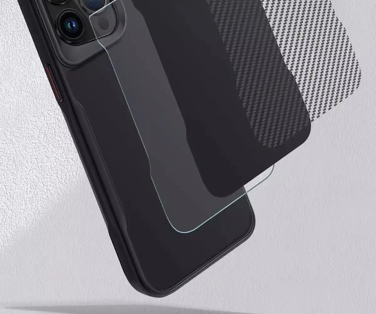 Applicable Carbon Fiber Magnetic Bracket Drop-resistant Protective Armor Small Waist Phone Case