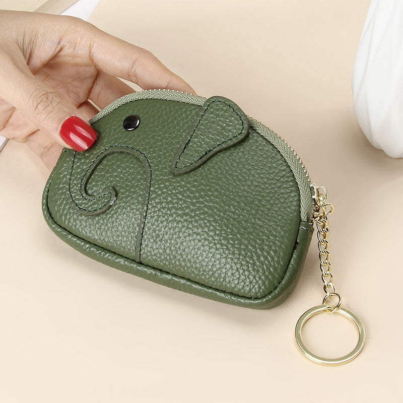 Female Creative Keychain Cartoon Elephant Wallet - Quirky Elephant Wallet for the Creative Woman