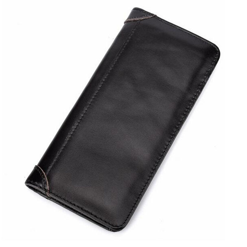 Cowhide Wallet Retro Waxed Cowhide Leather Wallet Coin Multi-card Wallet - Cowhide Wallet: Stylishly Retro with a Twist