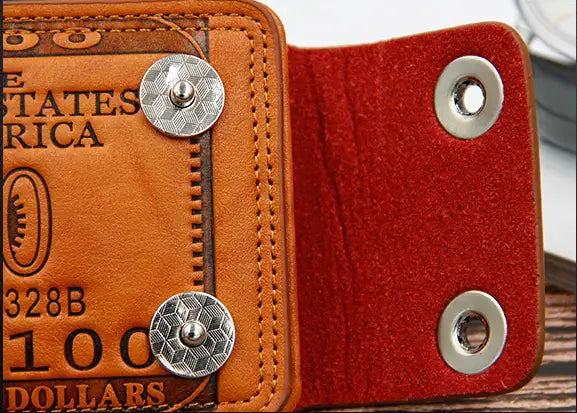 Men’s PU Leather Wallet with Magnetic Closure in Brown or Black for United States