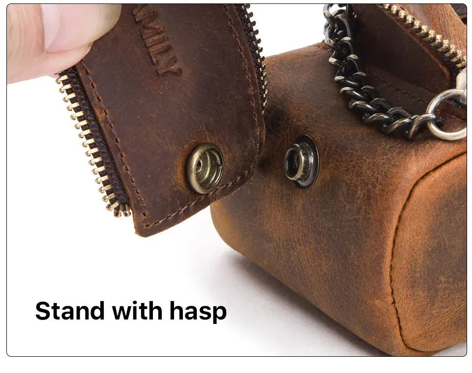 Crazy Horse Leather Wallet Unisex Medium Soft Durable Brown Style