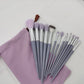 13 PCs Purpleflower Holly Leaf Makeup Brushes Suit Soft Hair