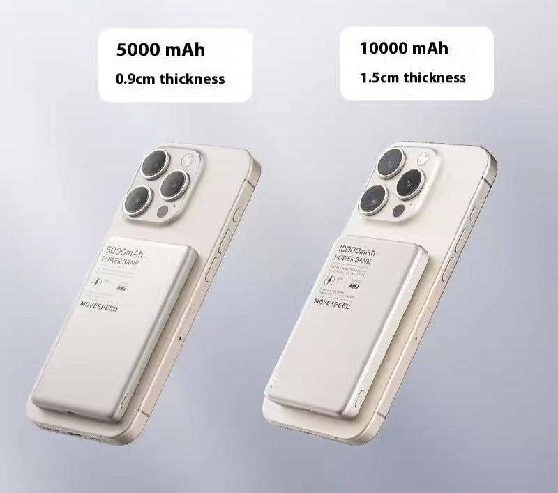 Ultra-thin Transparent Magnetic Mobile Phone 15W Portable Wireless Power Bank