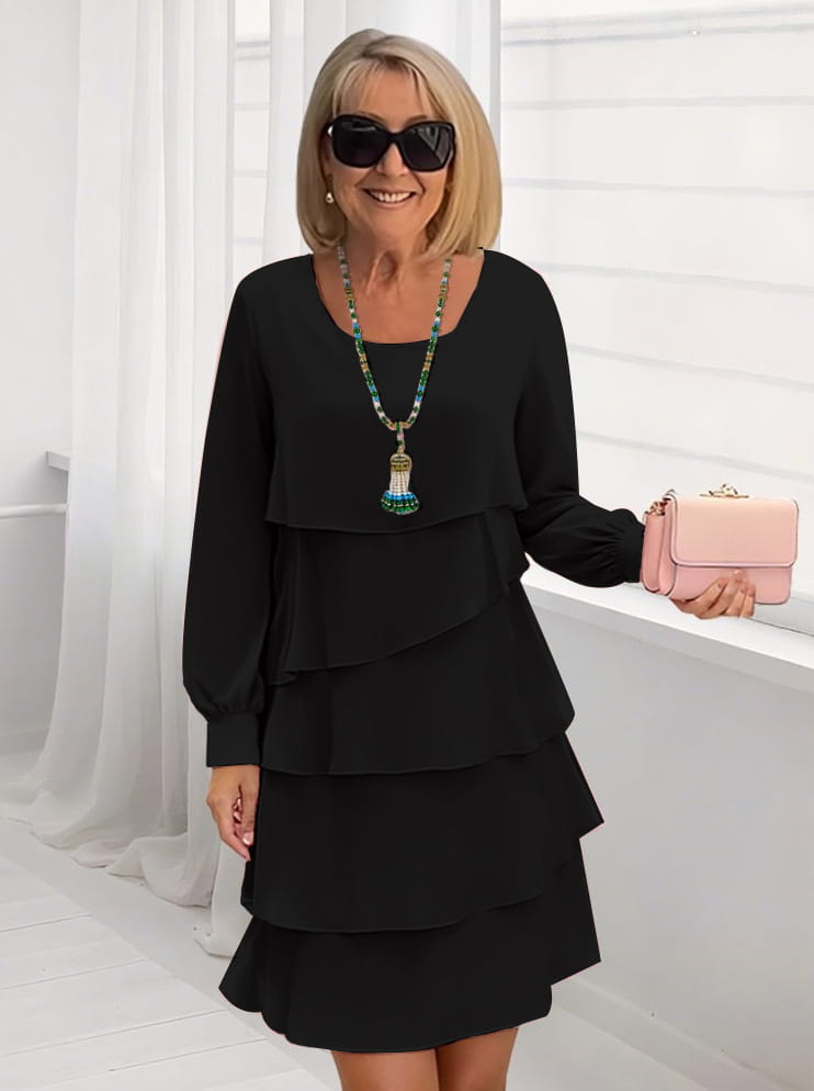 Abito gonna casual di colore solido per ufficio e abbigliamento quotidiano