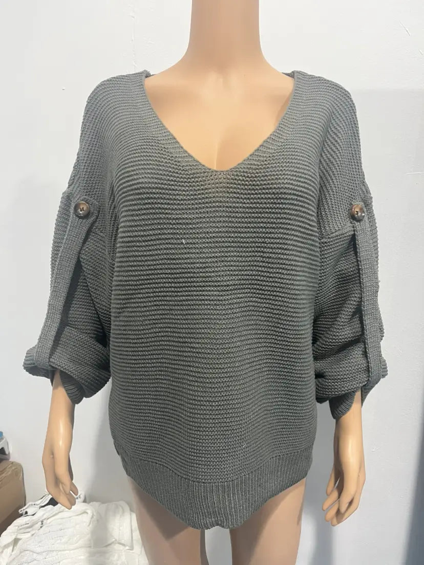 Hädas akrüül pulloveri kampsun lahtise kellukese varruka Crewneck Women’s Top