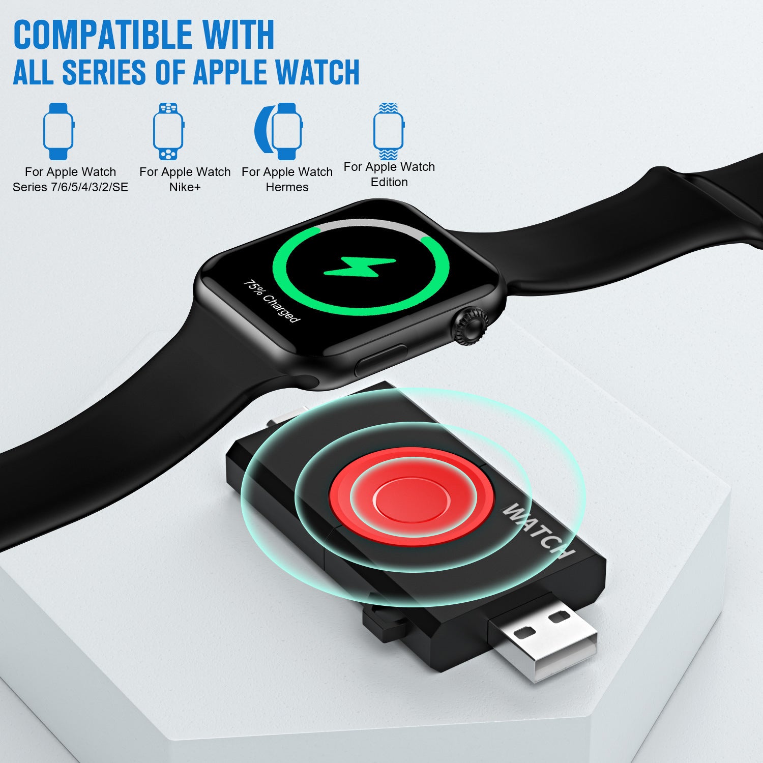 Watch Wireless Charger Strong Magnetic Dual Interface - Magnetically Charged Magic for Your Apple Watch