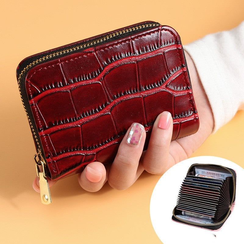 Crocodile Print Multi-functional Anti-degaussing Multi-card Retro Bank Card Bag - Crocodile Print Card Pack