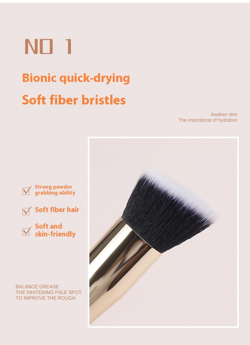 Foundation Brush Oblique Flat Head for Precise Makeup Application by Teleplus