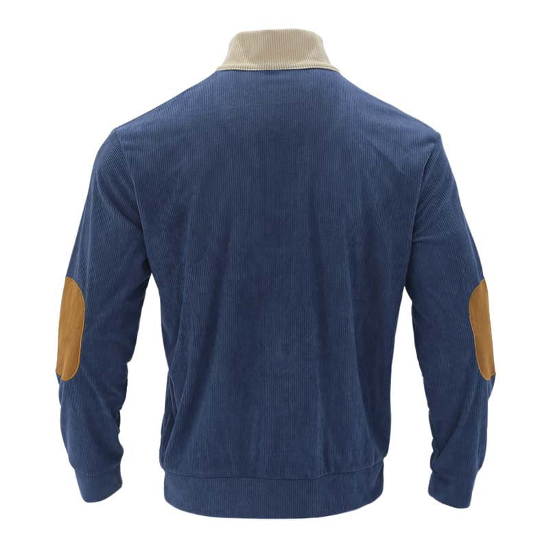 Mens Corduroy Léine Long Sleeve Long Cnaipe Ócáideach Suas Barr Polyester Plus Méid