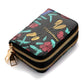 Women’s Multiple Card Slots Hand-painted Wallet Double Layer - Hand-painted Wallet for Women with Secret Flower Power