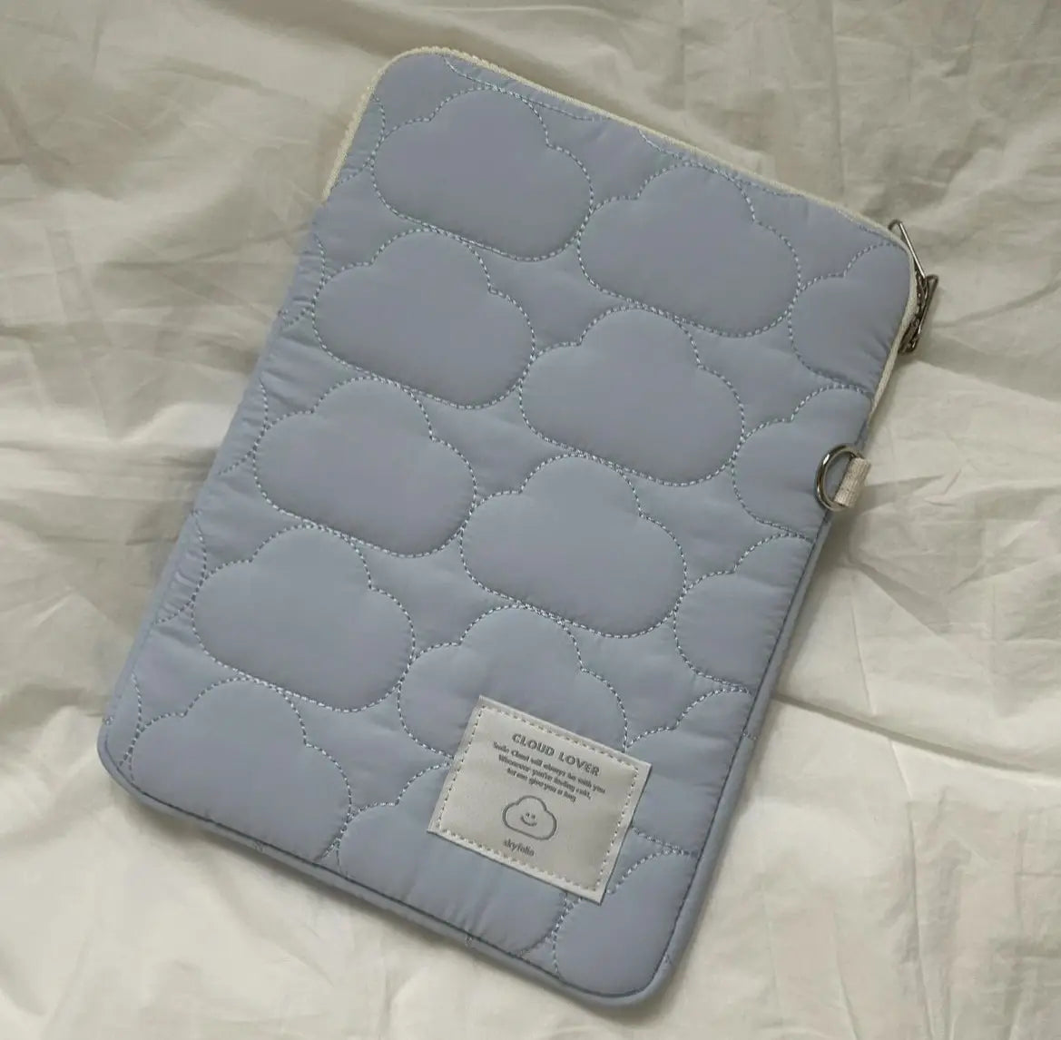 Mânecă de laptop alb și albastru pentru femei pentru calculatoare de 11 până la 15,6 inci