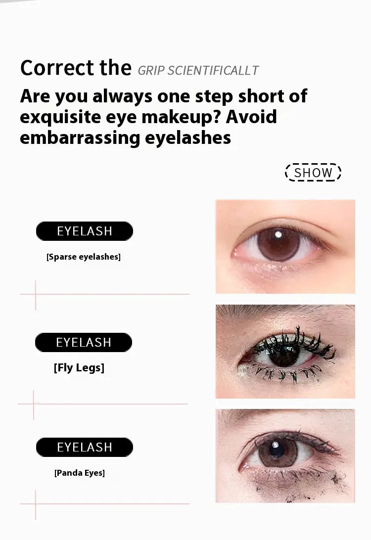 Waterproof Long Curling Black Mascara for Thick Voluminous Lashes