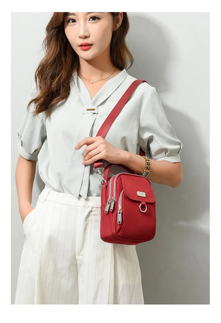 Lightweight Shoulder Messenger Bag with Versatile Pouches and Colorful Design