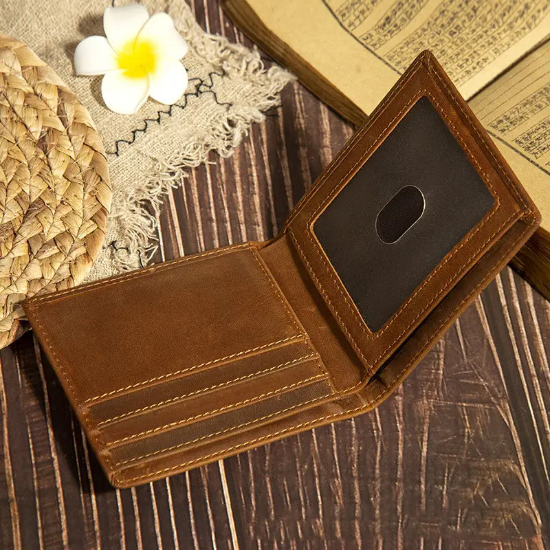 Leather Money Clip Wallet with Card and ID Slots in the United States