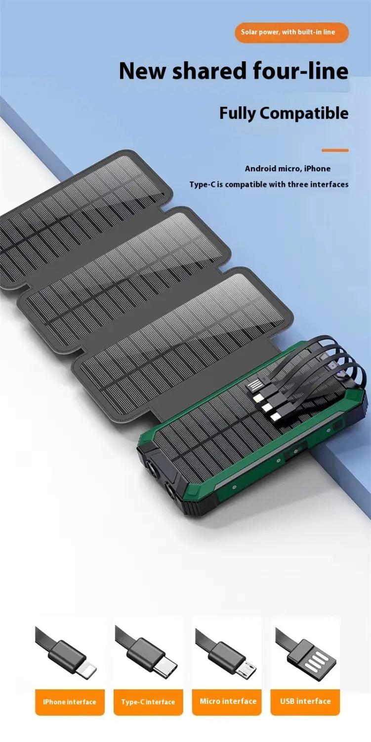 Banc Cumhachta Gréine 20000Mah Charger Iniompartha Pacáiste Battery USB Muirearú Fast