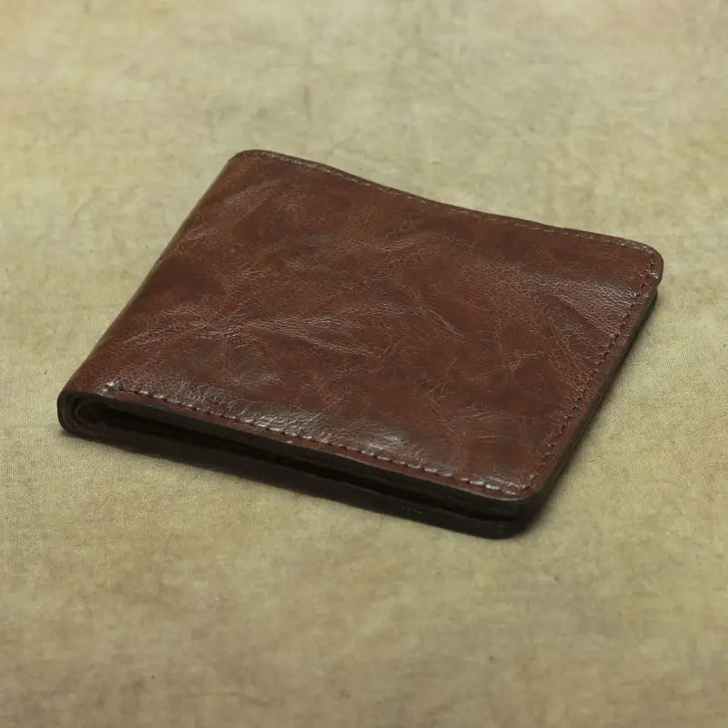 Portefeuille de bifold en cuir authentique vertical et horizontal Slim Card Portez pour les hommes