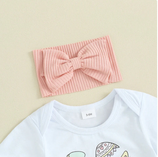 Easter Printed Short Sleeve Suit - Easter Suit for Tiny Trendsetters in Pastel Delight