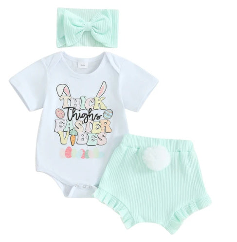 Easter Printed Short Sleeve Suit - Easter Suit for Tiny Trendsetters in Pastel Delight