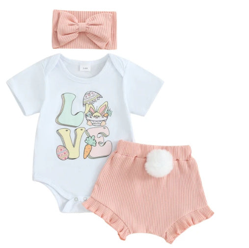 Easter Printed Short Sleeve Suit - Easter Suit for Tiny Trendsetters in Pastel Delight