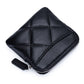 Short Sheepskin Coin Purse Women’s Fashion Leather Embroidered Plaid