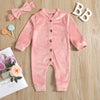 Baby Plush Baby Romper Zonder Botten Voor Lente En Herfst  - Roze