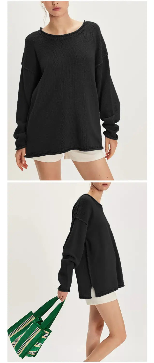 Lahtine kootud viskoosiga pulloveri kampsun Naised pikkade varrukatega Aasia suurus S-XL