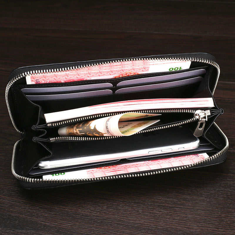 Wallet Men’s Leather Hand Hold Small Long - Snag This Stylish Long Leather Wallet for Less