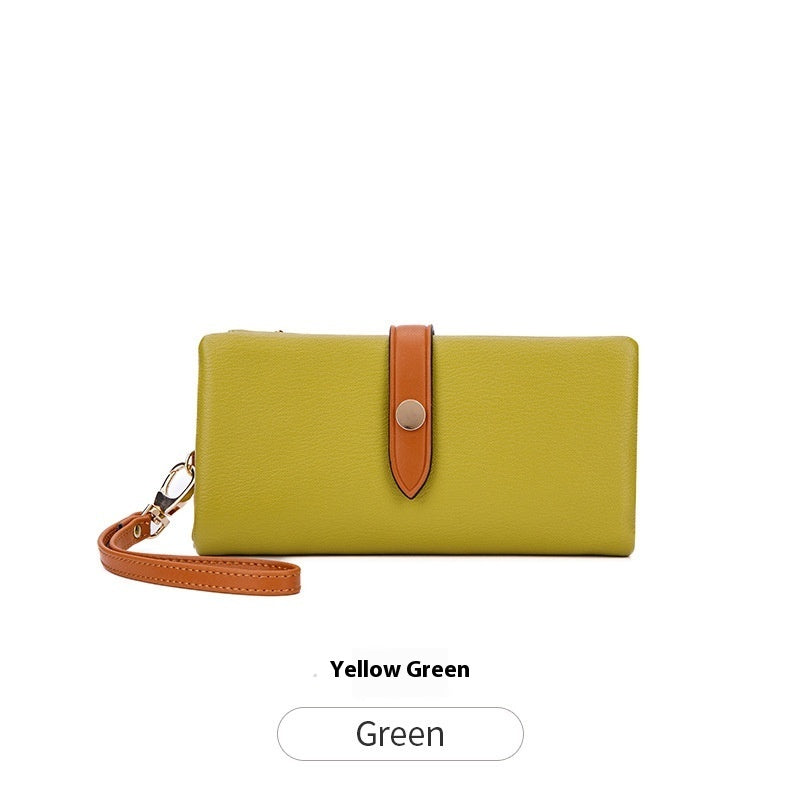 Women’s Wallet Contrast Color Hasp Long Zipper Multi-functional Simple Fashion Clutch