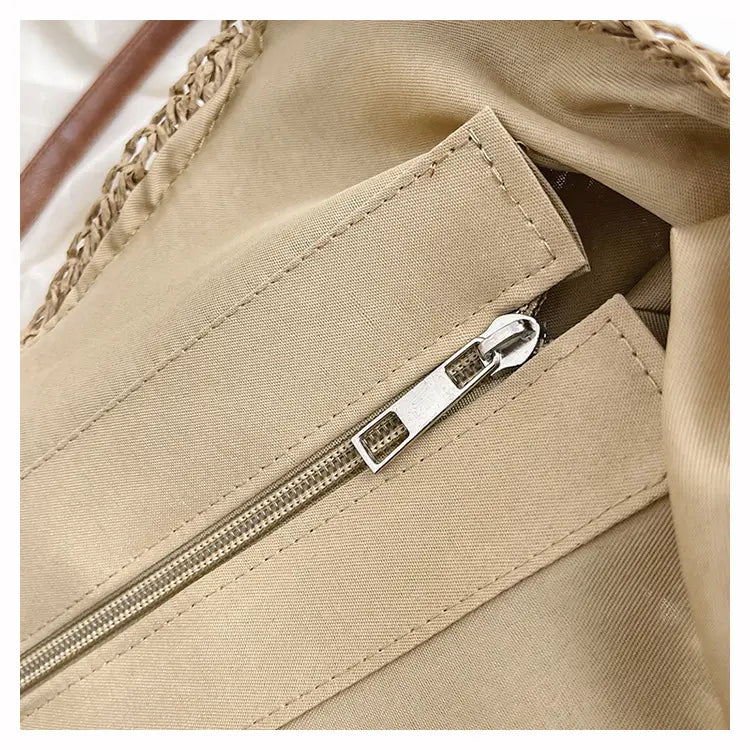 White Cotton Linen Tote Bag Large Travel Shoulder for Women and Men