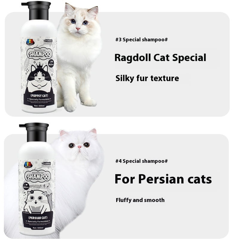 Glóthach cithfholctha cat frith-Mite 500ml do Ragdoll Persian Siamese Sfhynx Shorthair