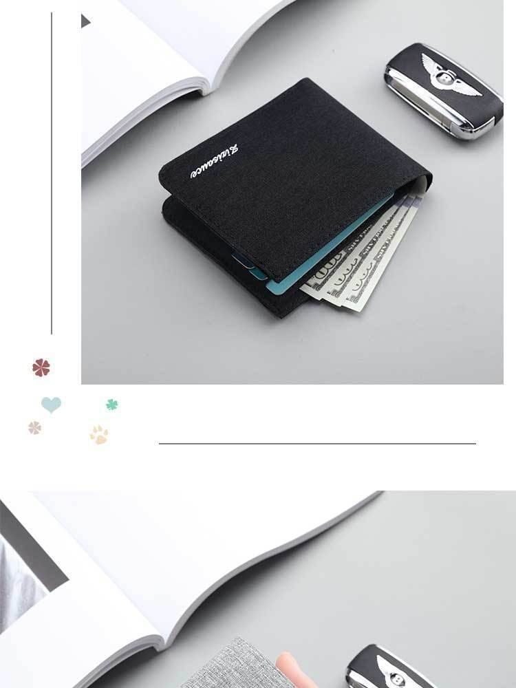 Portefeuille en toile minimaliste urbain avec matériau anti-coupe et plusieurs couleurs