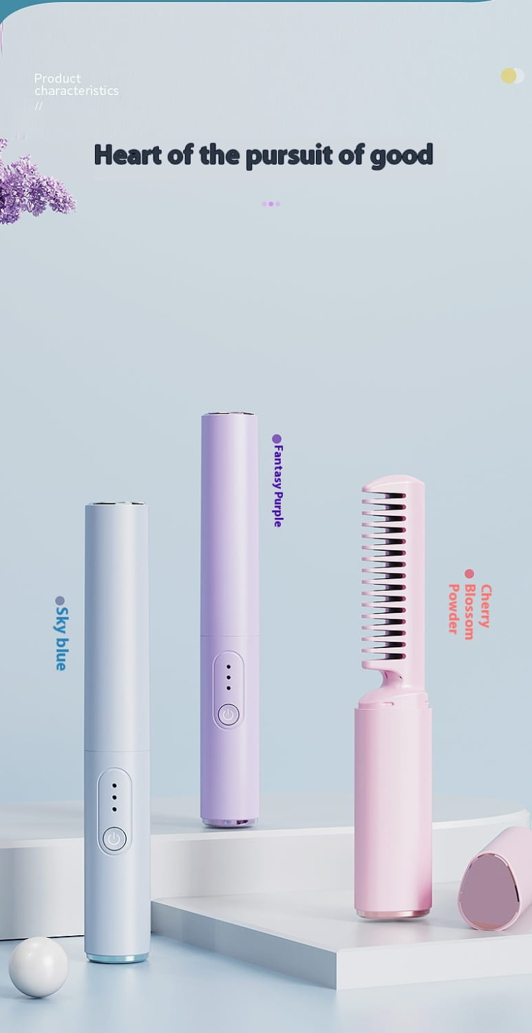 Wireless Hair Straighteners Small USB Rechargeable Titanium Coating