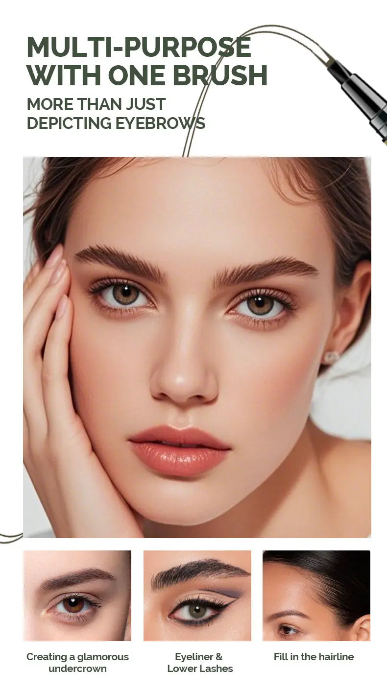 Eyebrow Pencil and Powder Set with Liquid Eyeliner for All Skin Types