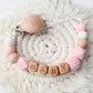 New Beech Pacifier Clip Silicone Octagonal Beads Wool Crochet Pacifier Clip