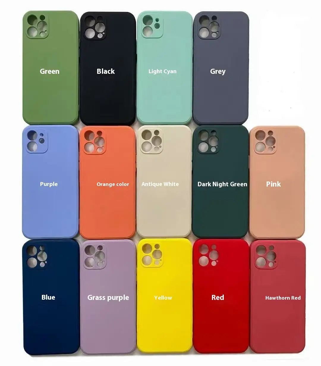 Liquid Silicone Phone Case with Fine Hole Protection in Multiple Colors