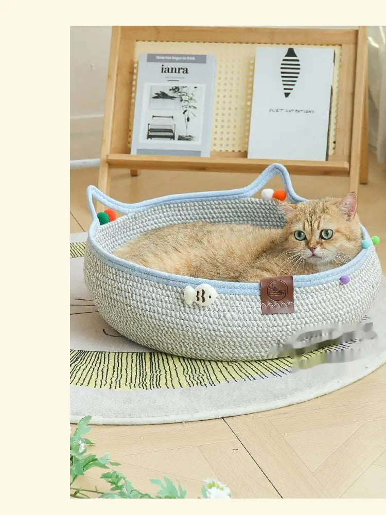 Leaba agus Mata Nead Féin-Hi Cat Pink Cat do Chait Peataí Beaga