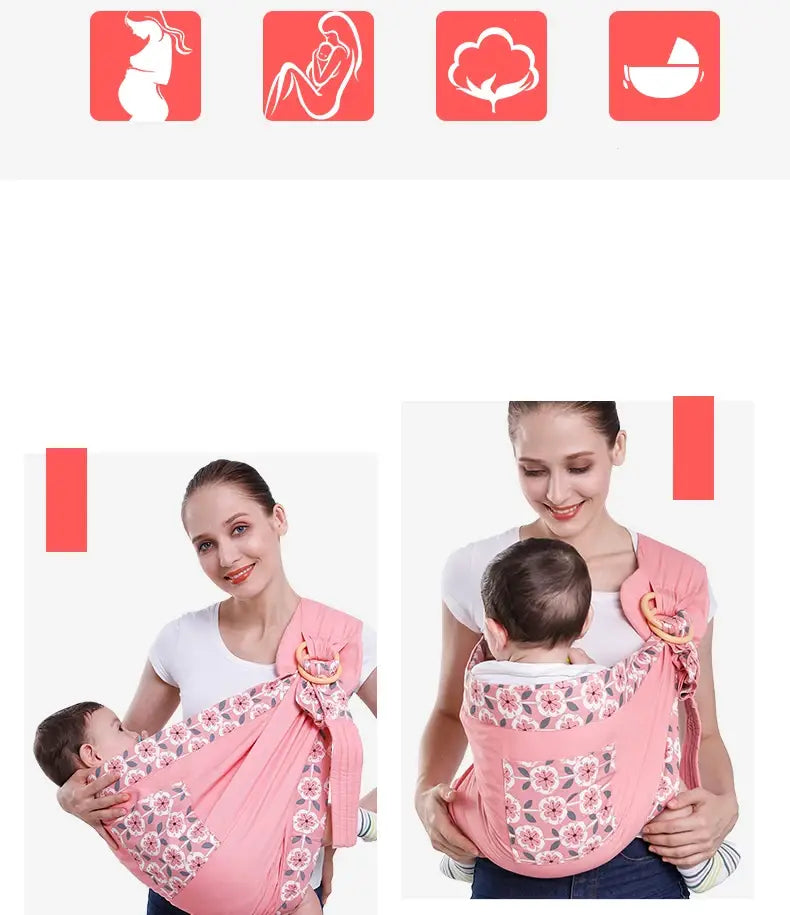 Baby Wrap Carrier Sling Adjustable Infant Comfortable Nursing Cover Soft Breathable Breastfeeding Carrier