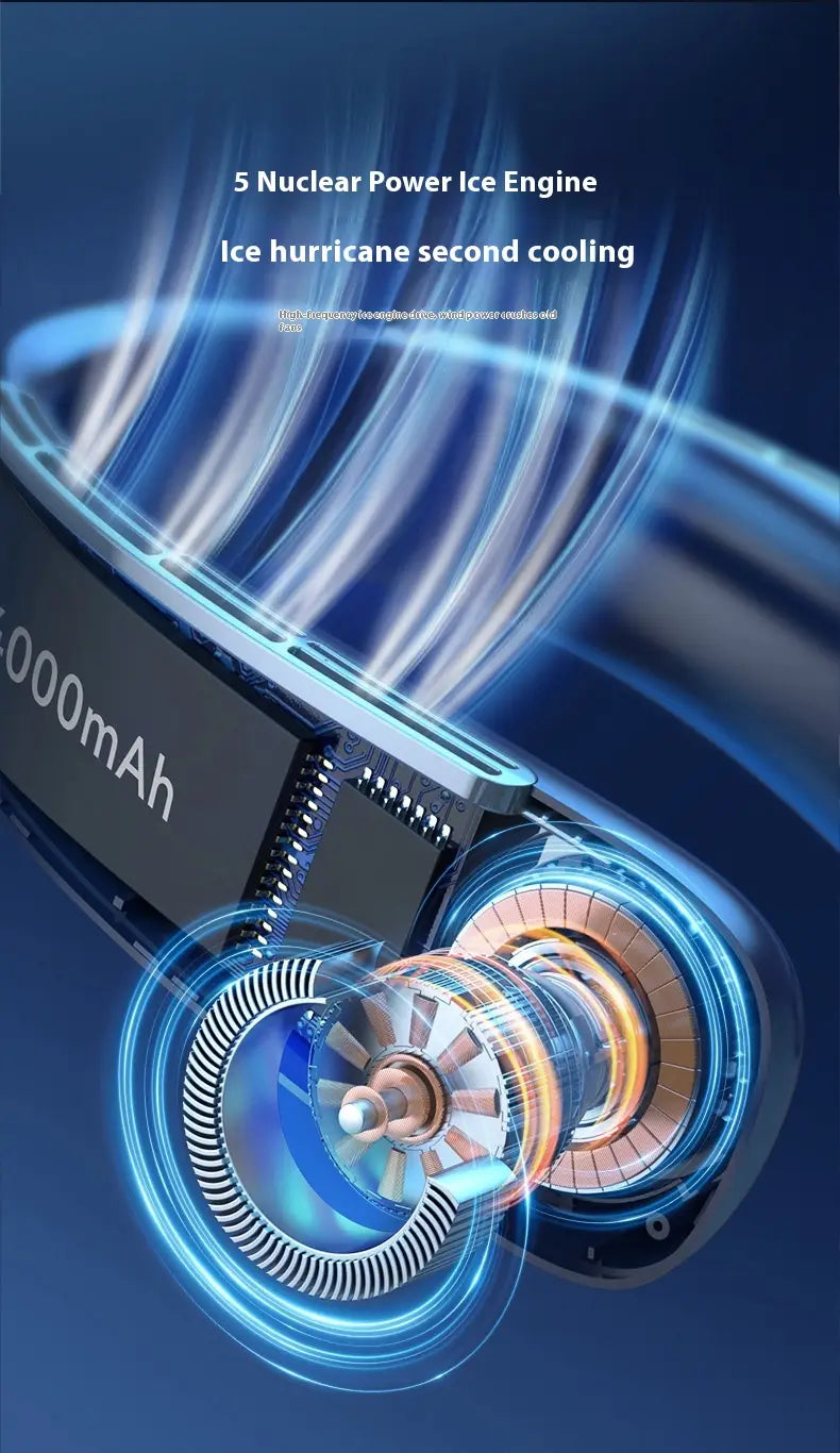 Halter Fan USB Portable Charging with Digital Display and Strong Wind Modes