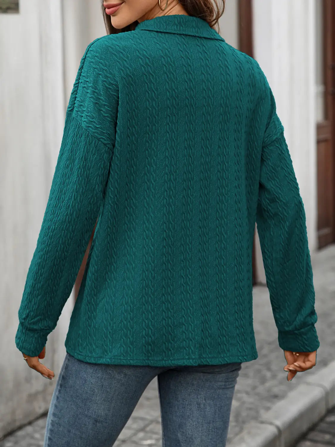 Luźna guzika pullover bluzka dla kobiet wygodna top roboczy