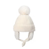 Cappello di lana carino per bambini in maglia autunnale e invernale  - Bianco